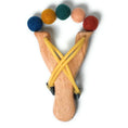 Load image into Gallery viewer, Wildflower Wooden Slingshot Set with 50 Wool Felt Balls