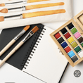 Load image into Gallery viewer, Watercolor Travel Set | Bamboo Case, Brushes, & Paper Pad
