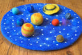 Load image into Gallery viewer, Handmade Felt Solar System Outer Space Play Mat Set with Planets