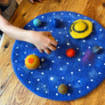 Load image into Gallery viewer, Handmade Felt Solar System Outer Space Play Mat Set with Planets