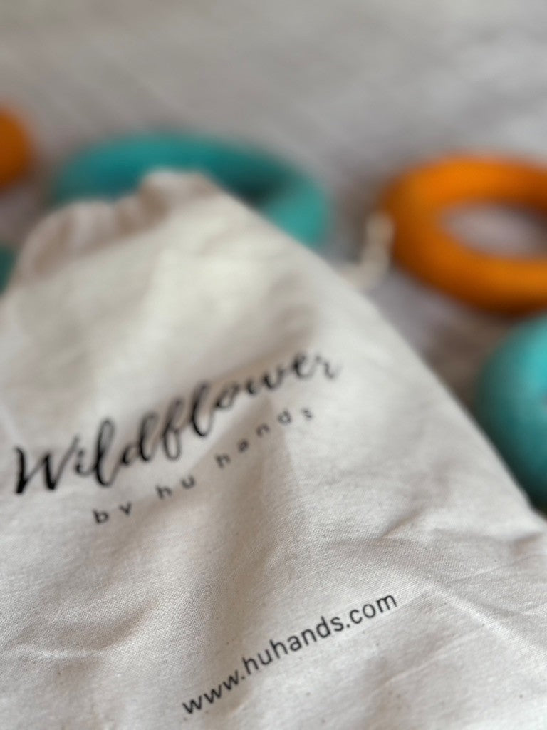 Felt Rings Toys, Orange and Teal, Large Size, Montessori, Waldorf Educational Toy