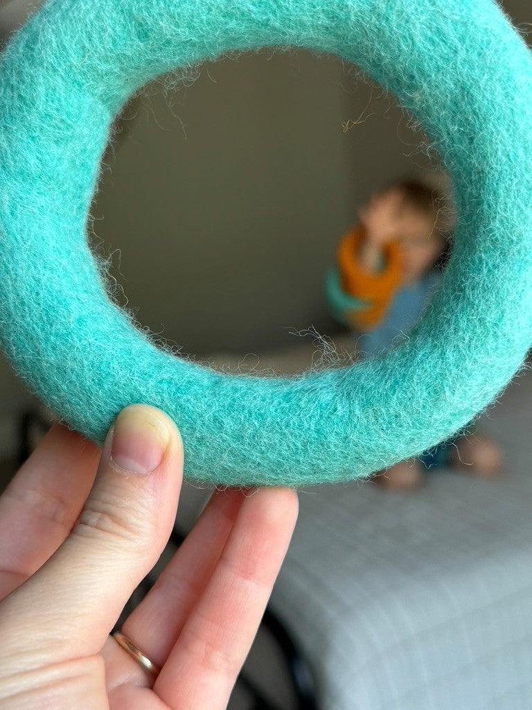 Felt Rings Toys, Orange and Teal, Large Size, Montessori, Waldorf Educational Toy
