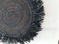 Load image into Gallery viewer, 16" Black Handmade Fringed Wall Hanging Raffia Sweet Grass
