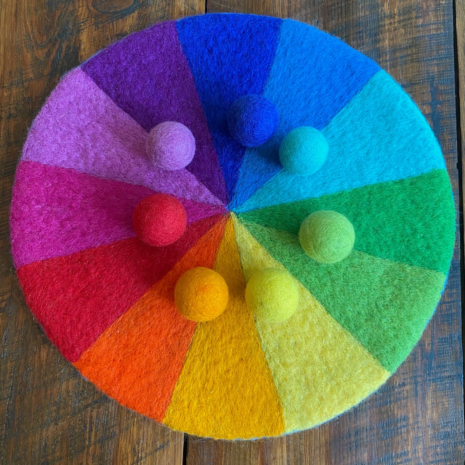 Rainbow Party Felt Mat - 15" Diameter